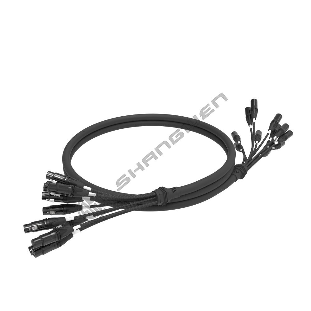 Multi channel snake shaped XLR cable 4, 6, 8, 12,16 channels